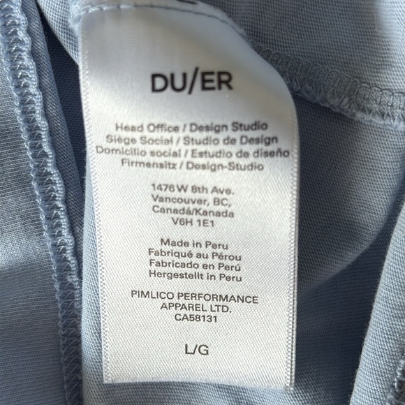DU/ER Men's Light Blue Polo Shirt Size Large - Picture 4 of 5